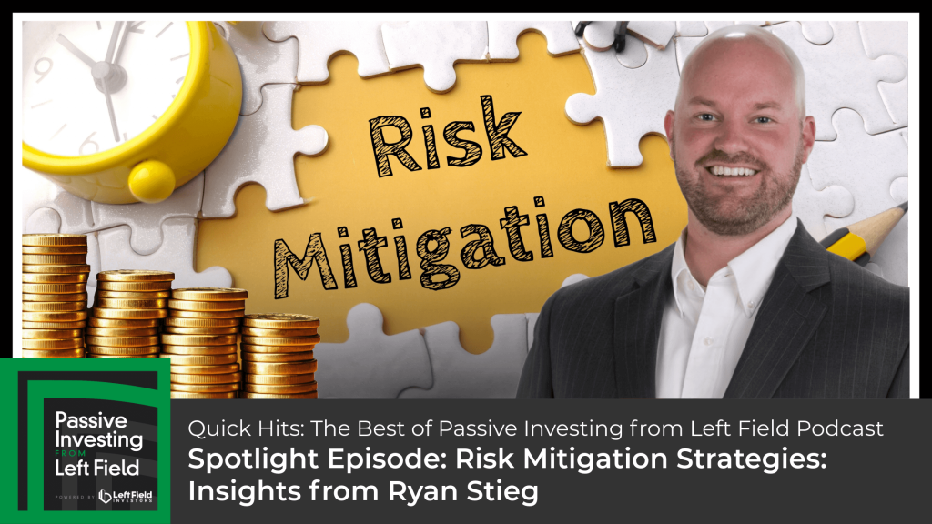 Graphic featuring Ryan Stieg in front of a clock and a puzzle with some pieces removed and the surface underneath says "Risk Mitigation"